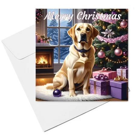 labrador christmas card & envelope