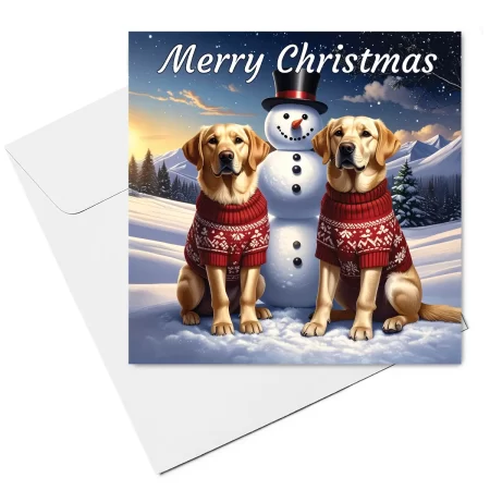labrador christmas card & envelope