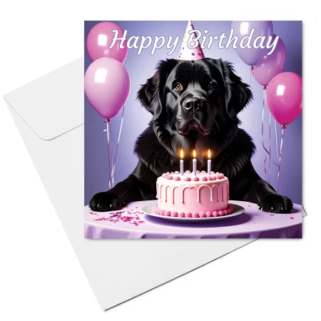 newfoundland dog birthday card with envelope