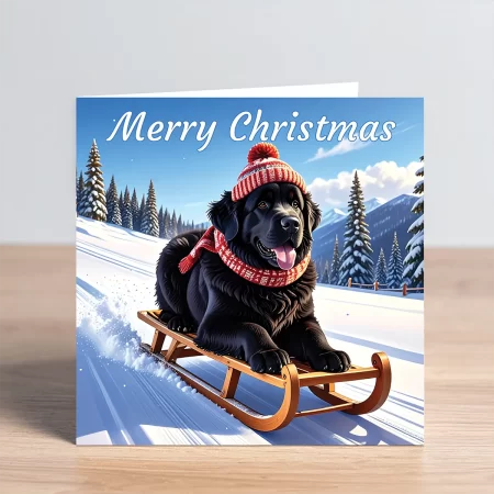 newfoundland sled christmas card