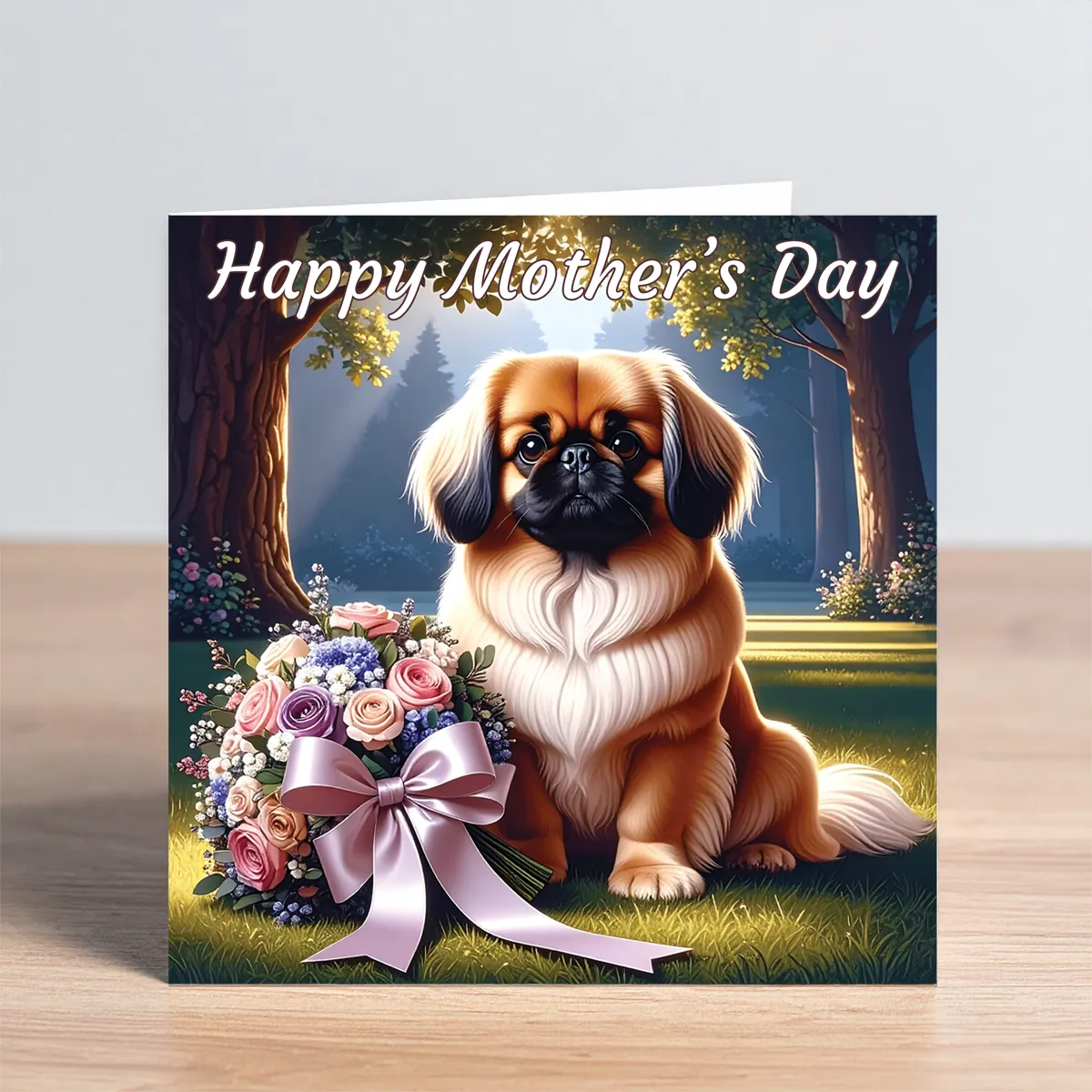 pekingese mothers day card