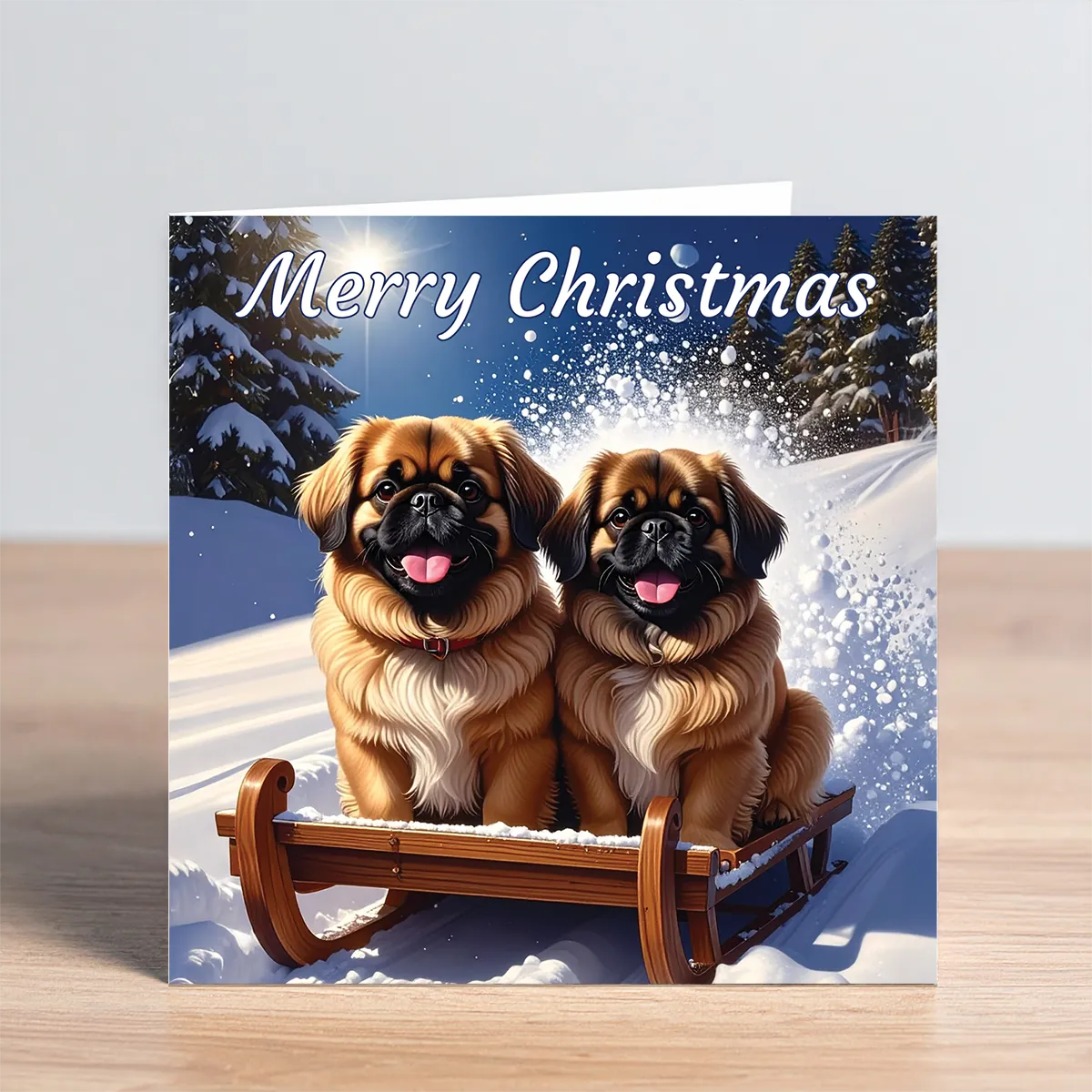 pekingese christmas card