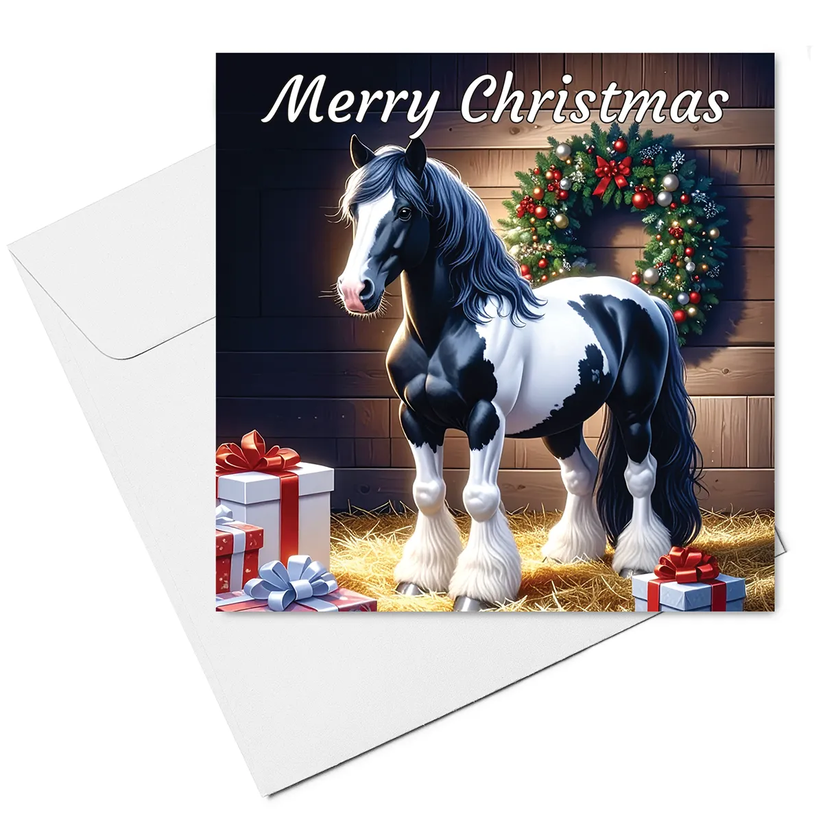 Piebald Cob Christmas Card with envelope