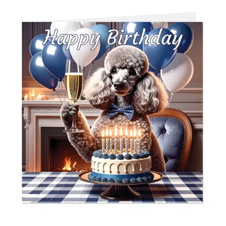 Poodle Birthday Card