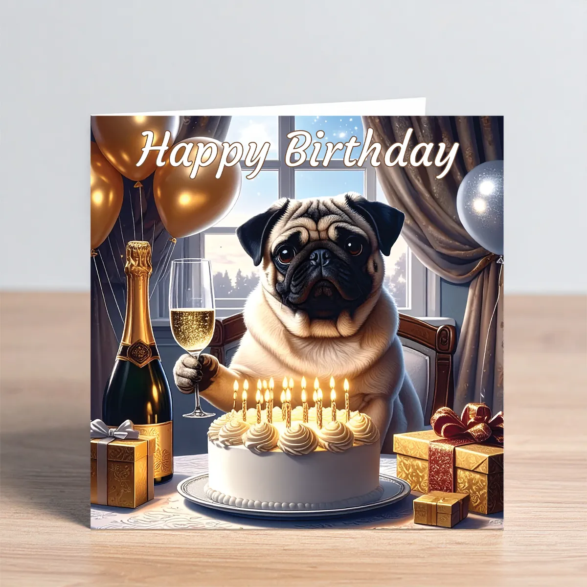 pug birthday cake