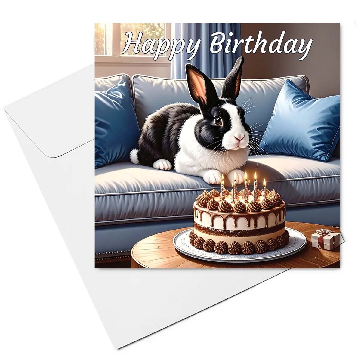 dutch rabbit birthday card & envelope