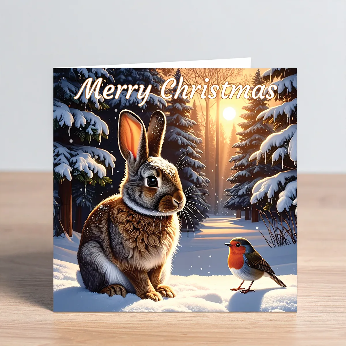rabbit christmas card