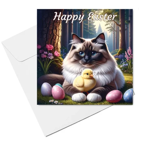 ragdoll cat easter card & envelope
