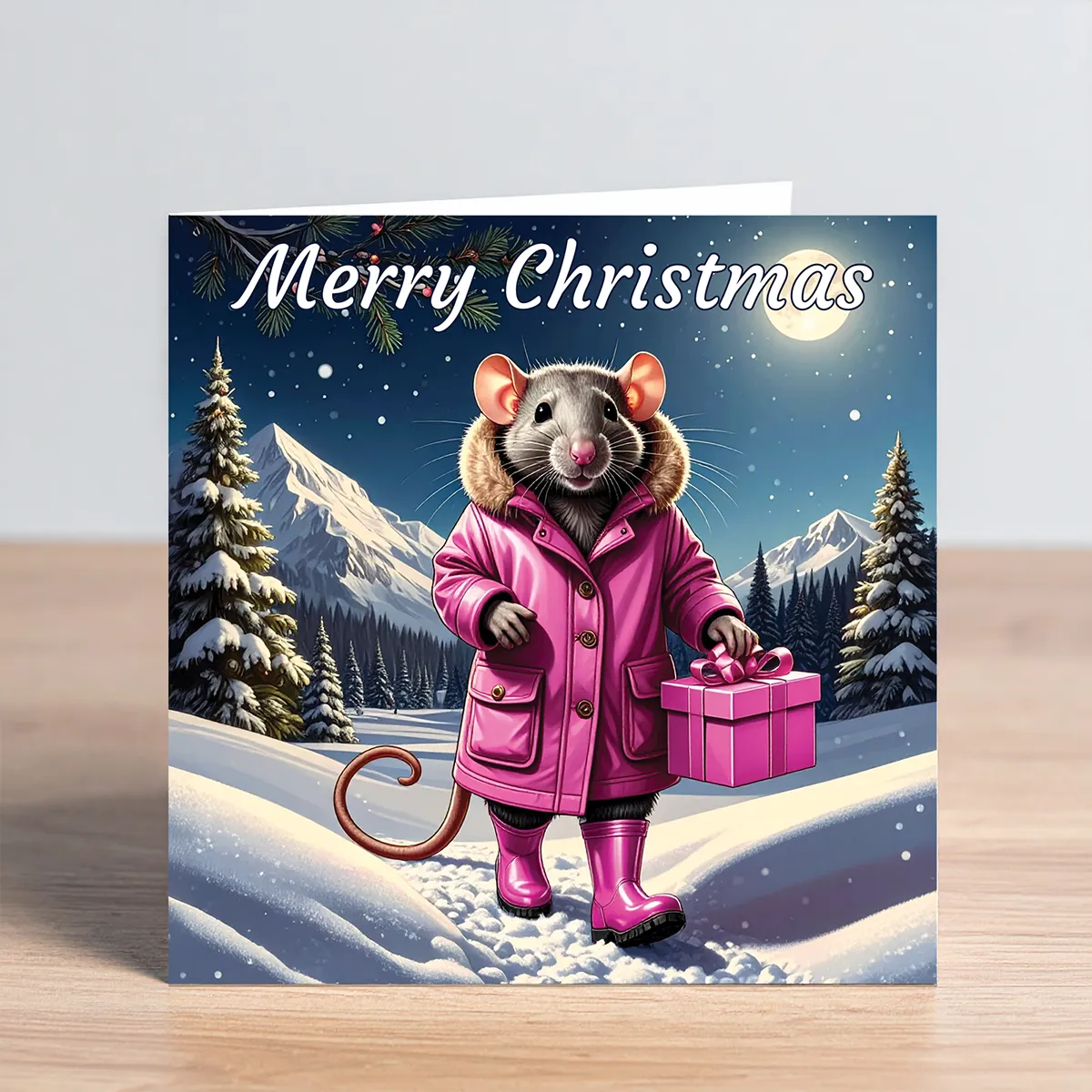 rat christmas card
