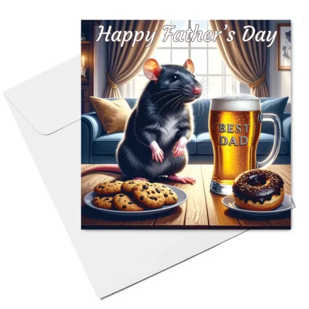 rat fathers day card & envelope