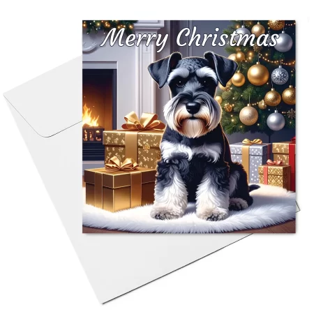schnauzer christmas card & envelope