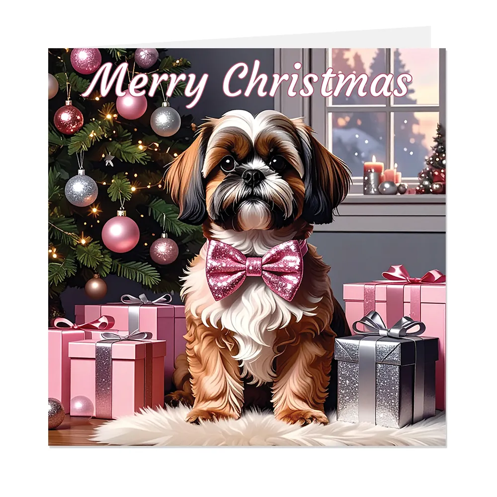 Shih Tzu Christmas Card
