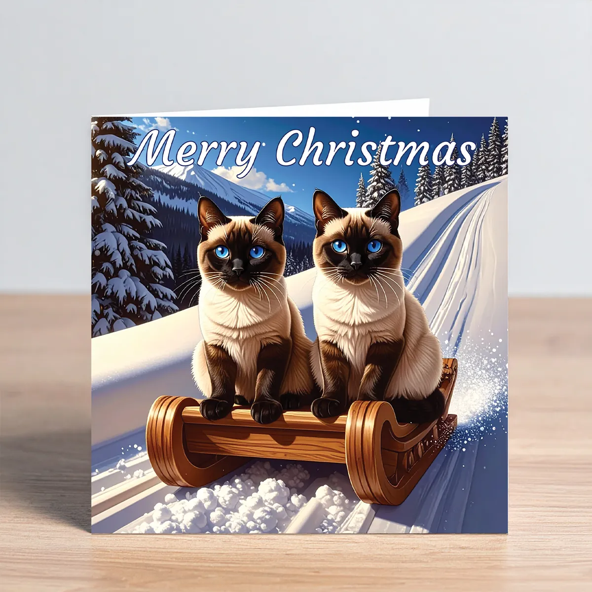 siamese cats christmas card