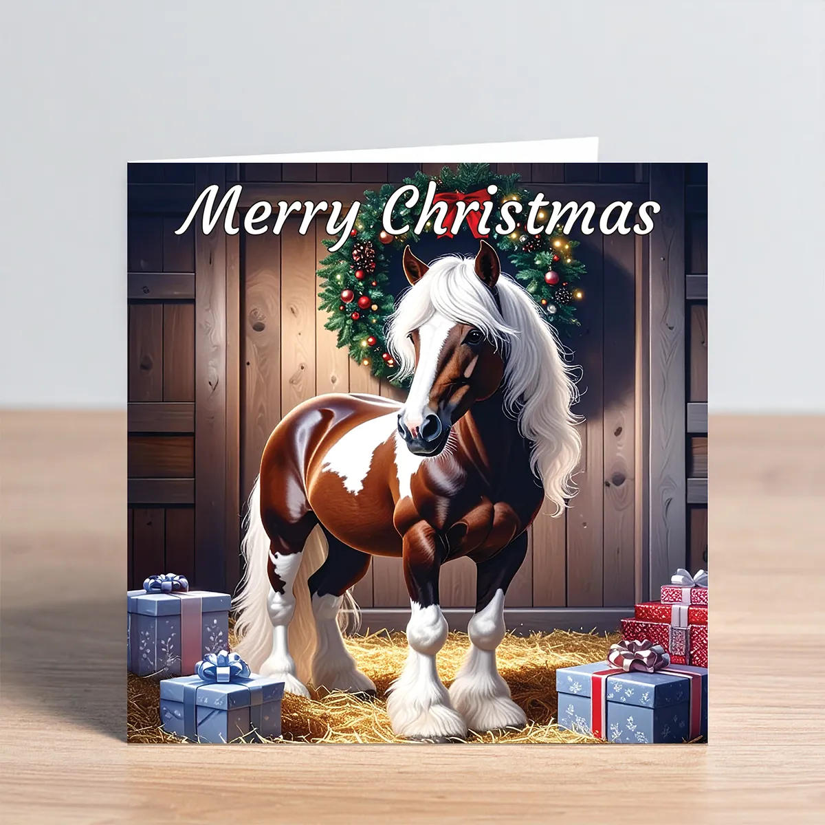 skewbald cob christmas card