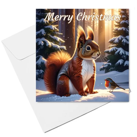 squirrel christmas card & envelope