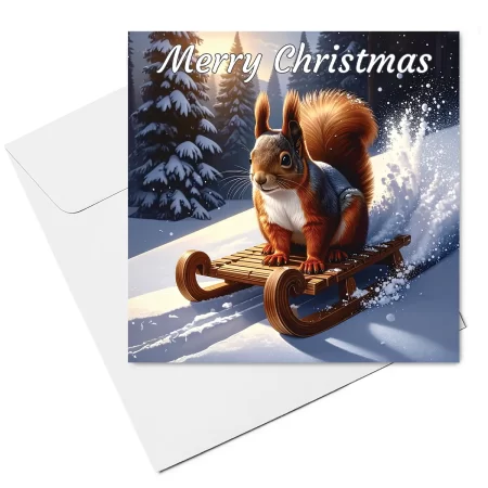 squirrel christmas card & envelope