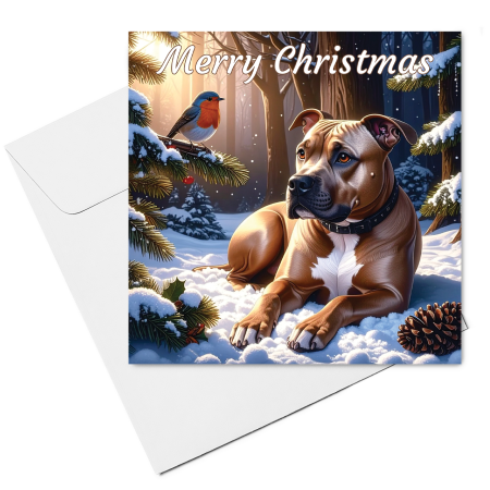 staffordshire bull terrier card & envelope
