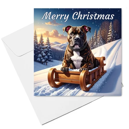 staffordshire bull terrier card & envelope