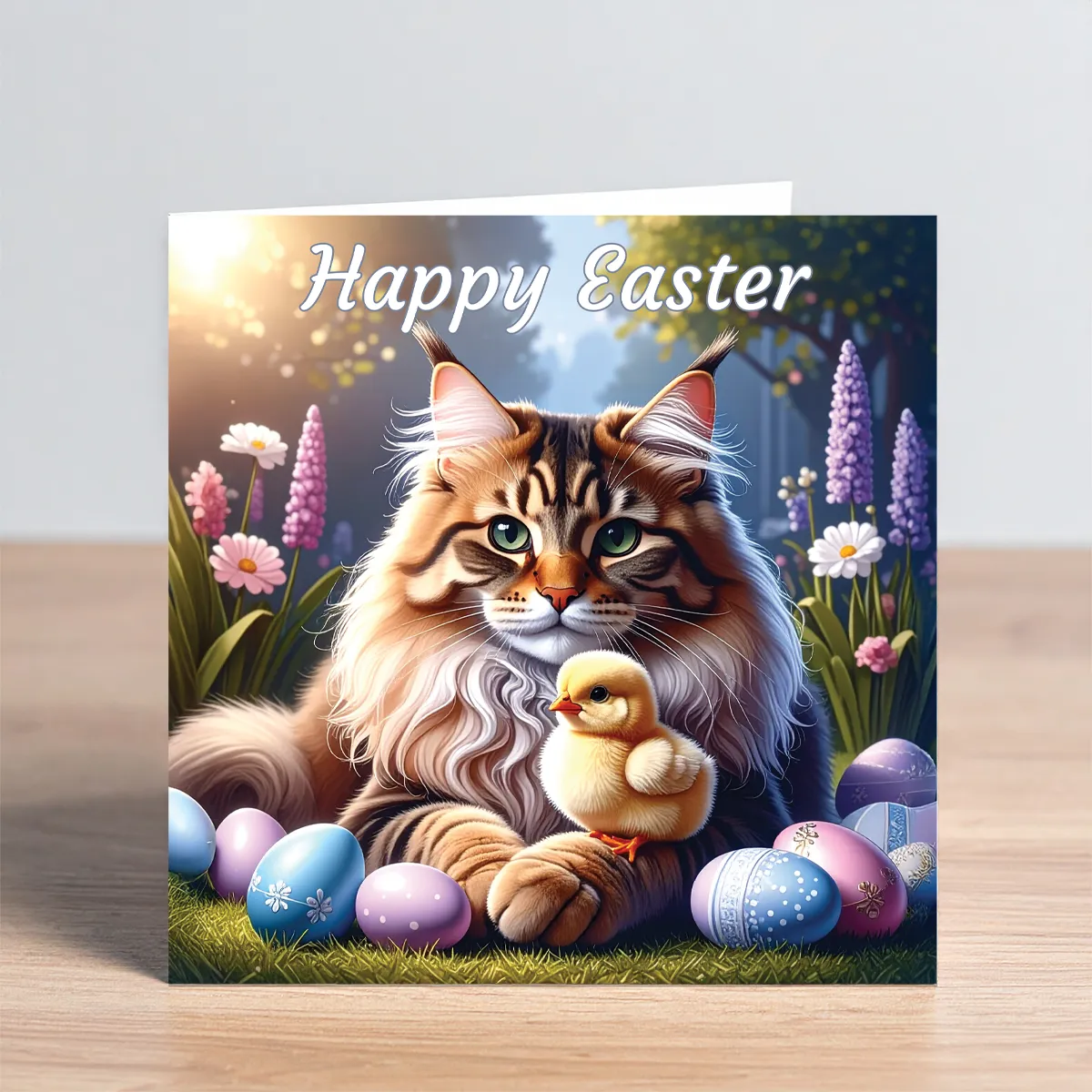 tabby cat easter card