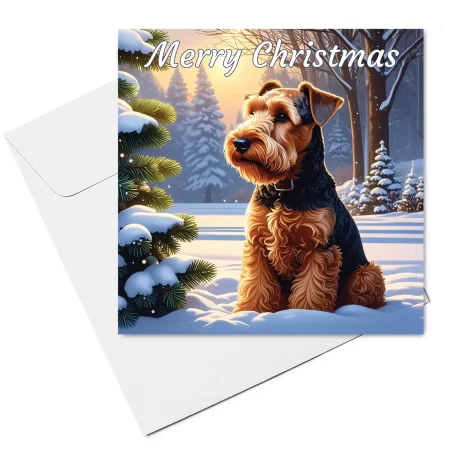 welsh terrier christmas card with envelope