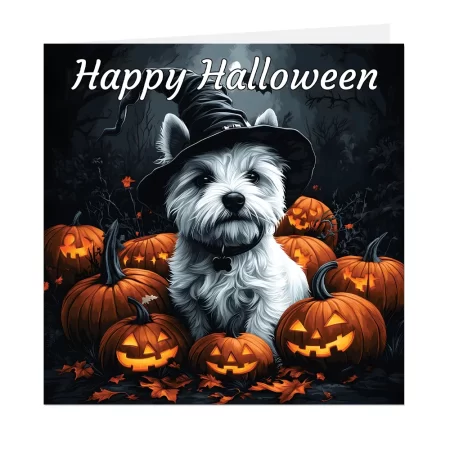 west highland white terrier halloween card