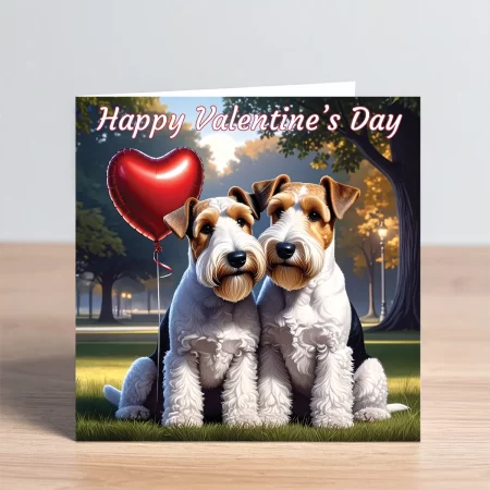 wire hair fox terrier valentine card