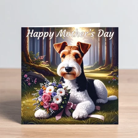 wire hair fox terrier mothers day card