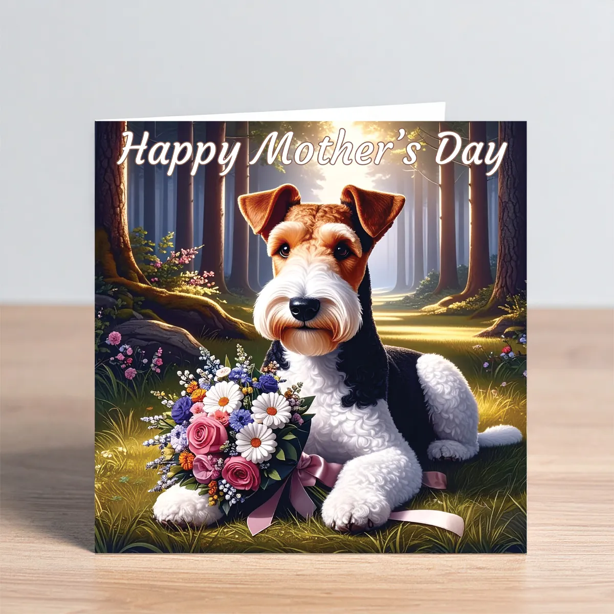 wire hair fox terrier mothers day card