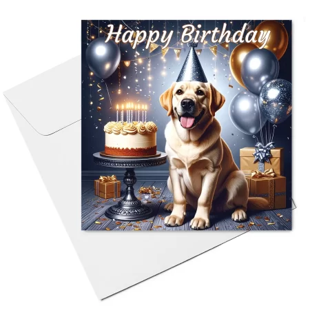 yellow labrador birthday card & envelope