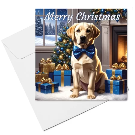 yellow labrador christmas card 2 with envelope